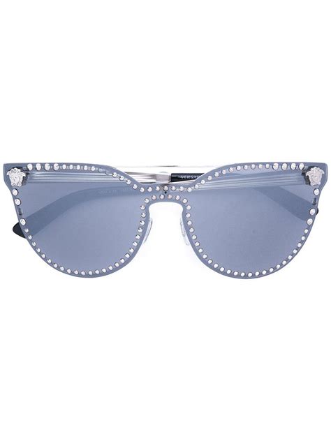 versace sunglasses purple frame|Versace studded sunglasses.